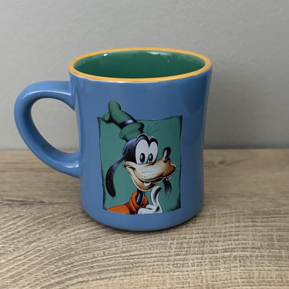 Disney Goofy Blue Green Coffee Mug Tea Cup Double Sided Vintage Disney World - Picture 5 of 9